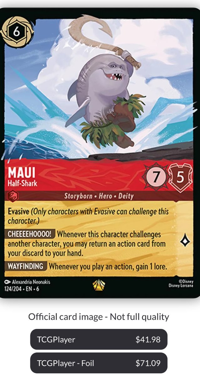 マウイ　ロルカナ Auction Prices Realized Tcg Cards 2023 DISNEY LORCANA EN 1