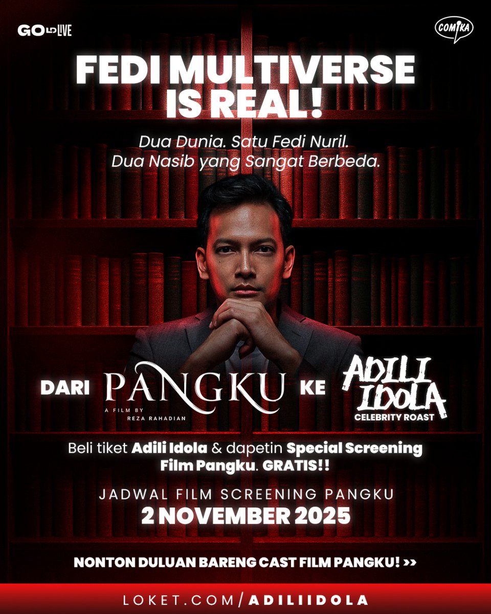 Siapa nih yang belum beli tiket Adili Idola? Gas beli sekarang karena kalian bisa dapet screening film Pangku bareng sama cast-nya😲 
sikattt-> loket.com/adiliidola
