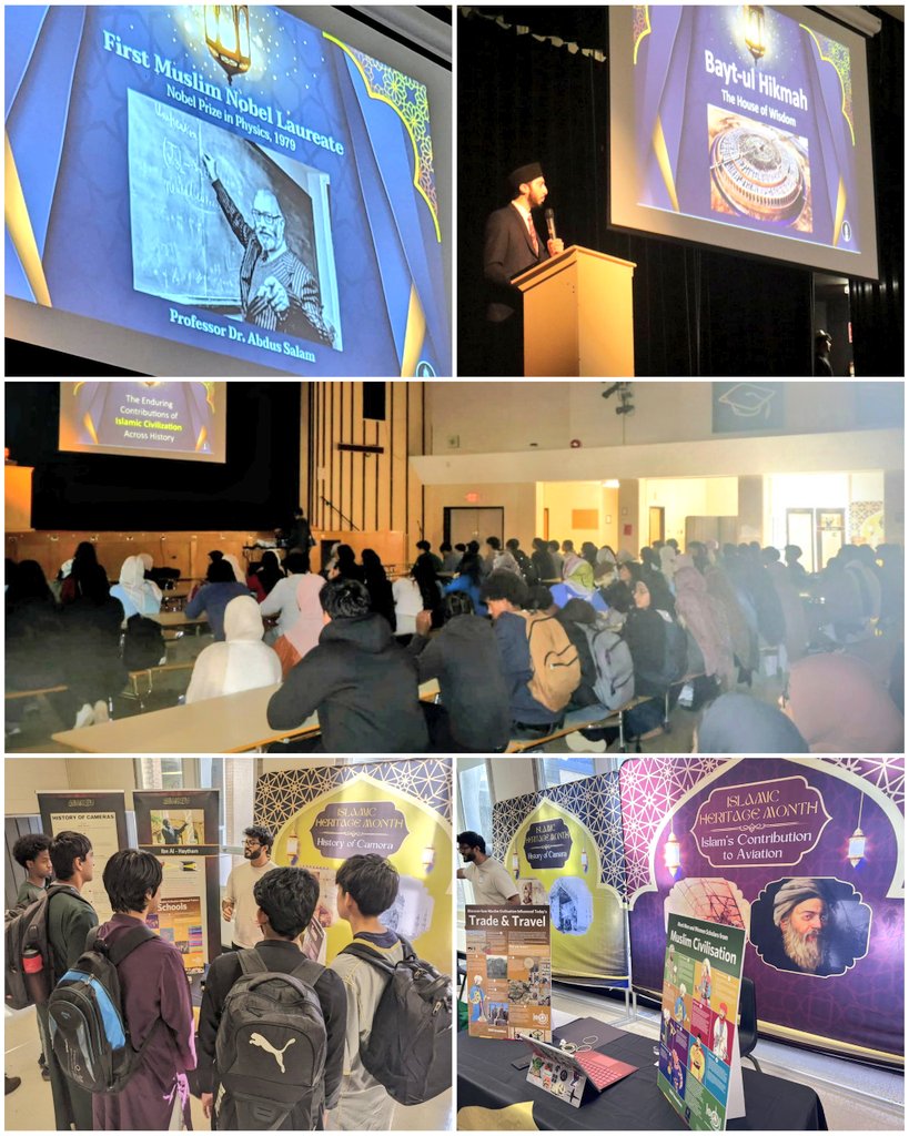 Over 240 highschool students from 16 schools enjoyed our Islamic Heritage Month program in Kitchener 🇨🇦 Alhamdulillah 

Dr. Abdus Salam Sb once said that around 750 verses of the Holy Qur'an encourage believers to study nature, reflect and make the best use of their intellect 💡