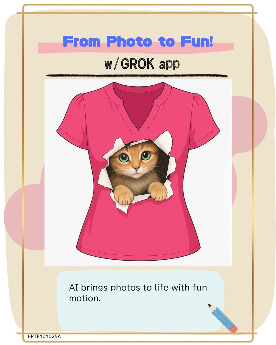oldrookie_ai's tweet photo. AI images
+ mini animations
+ a sprinkle of Japanese flavor
= chaos & laughter guaranteed
Turning this photo into a fun surprise with AI!
Wanna see the video?
It’s on my Instagram👇️👀
https://t.co/HDwllGmrHf
#AIart #AIShortMovie
#FunArt #Grok
#CutCat #Tshirt #cats https://t.co/2Iv2Ggqgyr