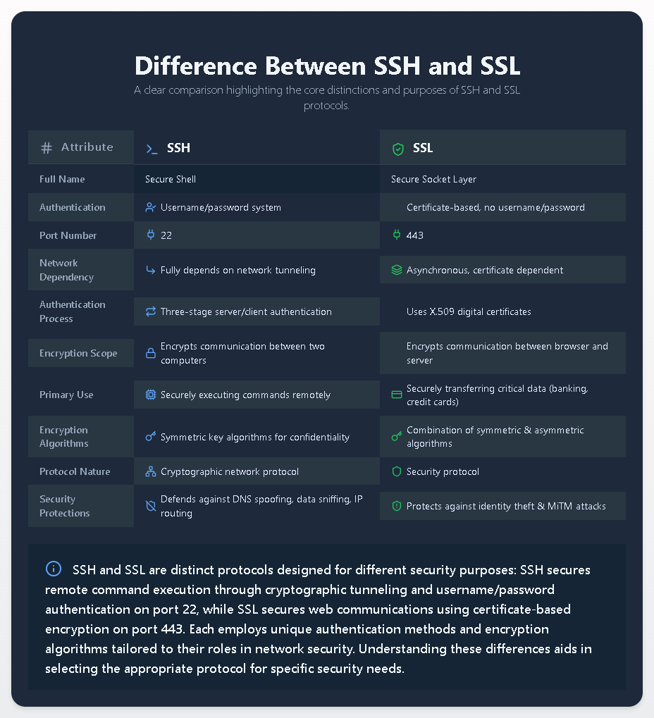 UrsPrasanthBabu's tweet photo. 🔒 SSH vs SSL – What’s the Difference? (Secure Shell vs Secure Sockets Explained for Devs &amp; IT!) #SSH #SSL #TLS #CyberSecurity #NetworkSecurity #DevOps #SysAdmin #WebSecurity #Encryption #SecureShell #SecureSockets #ITPro #Linux #ServerSecurity https://t.co/rzAmL8p6Z9