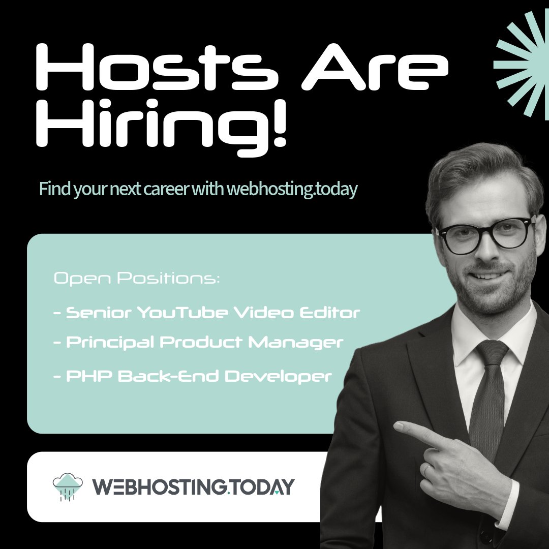 WebhostingToday's tweet image. Looking to kickstart your tech career in hosting? These leading brands are hiring for developer and engineering experts!

𝗛𝗼𝘀𝘁𝗶𝗻𝗴𝗲𝗿: Senior YouTube Video Editor — Hybrid, Vilnius, Lithuania

𝗚𝗼𝗗𝗮𝗱𝗱𝘆: Principal Product Manager – Messaging Platform — Hybrid, Pune,…