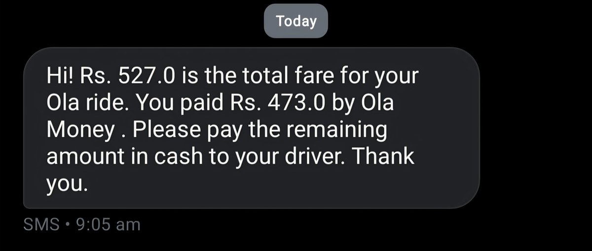On what grounds can <a href="/Olacabs/">Ola</a> charge extra after debiting from the Ola Wallet an amount that they themselves had raised? My Ola Wallet still has a substantial amount in it. The traffic wasn't extra-heavy, the route often taken. And no cancellation charges were overdue.
