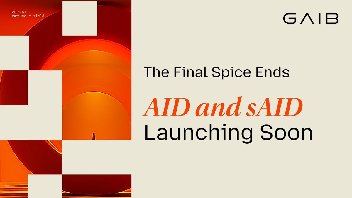 0xPhoenix77's tweet image. Only 3 days before Final Spice end

Final Spice wrap-up → mainnet ignition for @gaib_ai

AID + sAID go live right after Oct 30th, with sAID pulling yield from AI Infra + Robotics tokenized assets from day one

Portal migration from AIDa feels seamless, staking mechanics in place…
