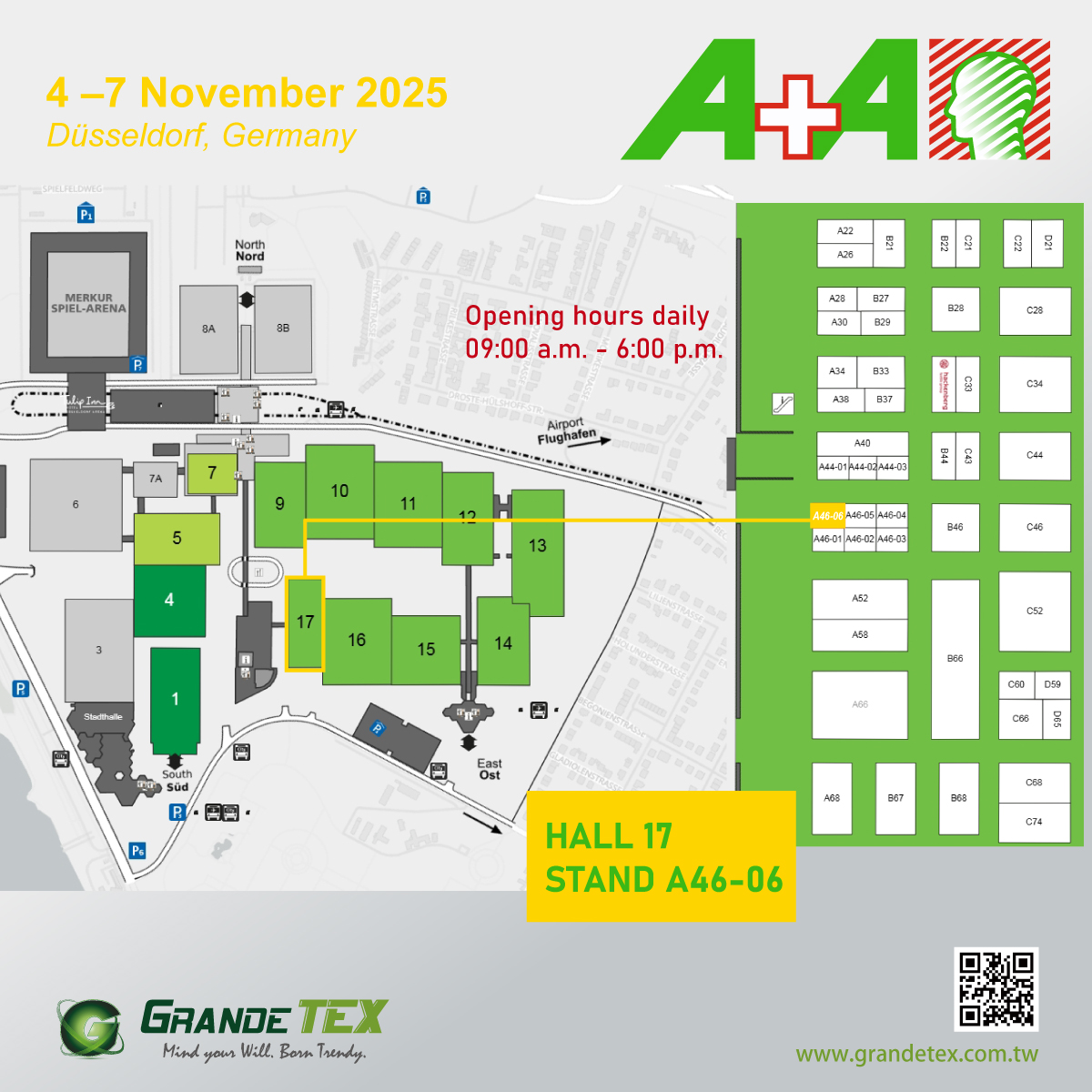 GrandetexL's tweet image. We’re exhibiting at 🇩🇪 A+A 2025 Düsseldorf!
Discover our latest Safety × Performance × Sustainability fabric innovations.

📅Nov 4–7, 2025
📍 Hall 17 A46-06, Messe Düsseldorf
🔗 aplusa-online.com

#SECAO #FunctionalFabrics #Workwear #Sustainability #Grandetex