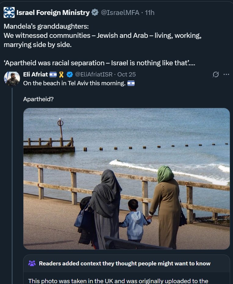 The new Israeli tactic (since they know they are losing the support of the conservative Christian Charlie Kirk MAGAs too) --

-- Is to try to convince people that they coexist peacefully with Arabs and Muslims after committing that #GazaGenocide‌