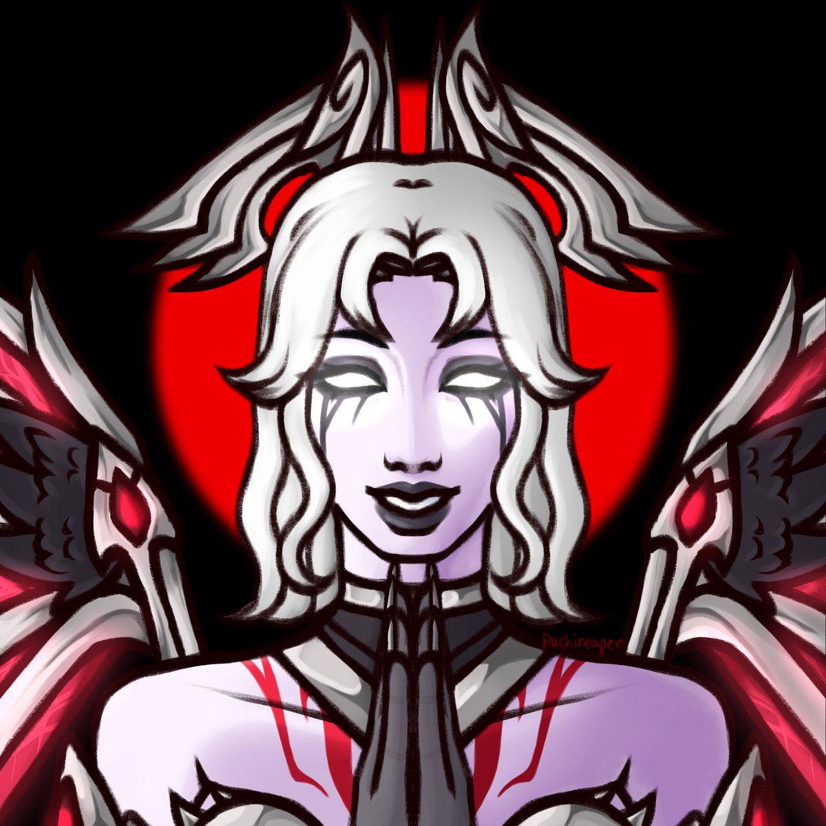 pachireaper's tweet image. fallen angel mercy which took way too long to finish &amp;lt;3 love this skin SO much, i love when they make her evil!

#overwatch2 #overwatch2fanart #mercyoverwatch