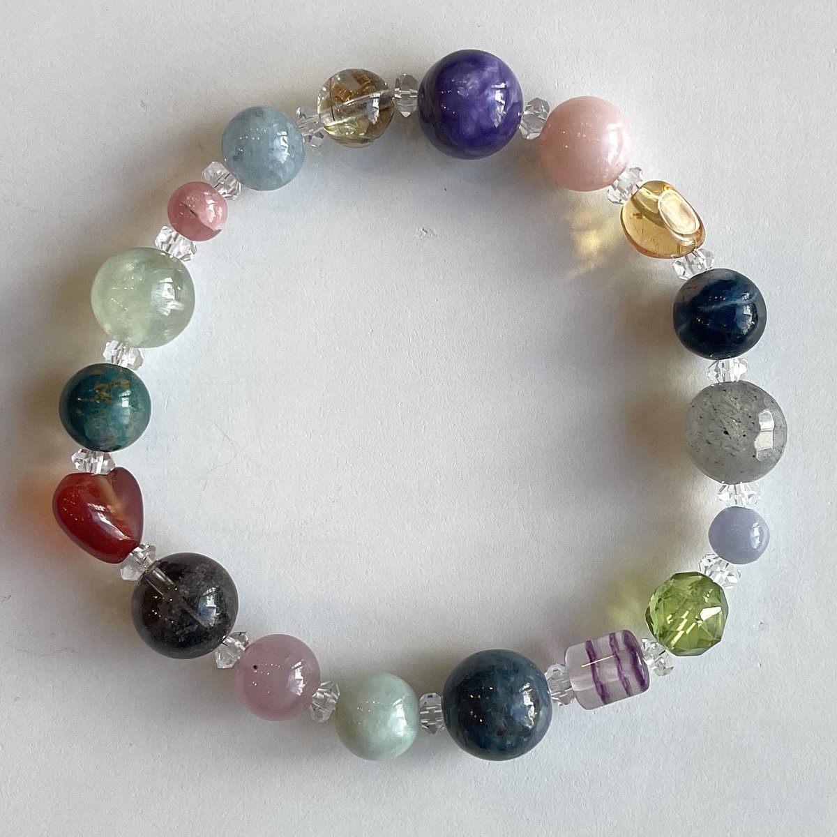みゆ様♡専用です♡新作♡水ブレス✩宝石質アイオライト♡オーソクレース、グリーンア スギライトブレスレット】大玉13ミリ/ヒラオカ宝石 通販