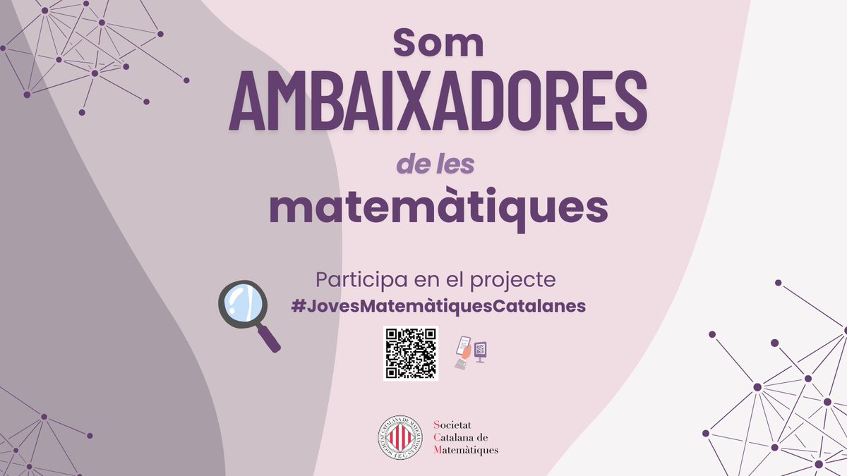 T’agraden les mates? 🔢 Ets d’ESO o batxillerat?

Ja pots ser una de les #AmbaixadoresDeLesMatemàtiques 2025-26 💜

Inspira, comparteix i sigues referent! 👩🏻‍🔬

🔗Enllaç: docs.google.com/forms/d/e/1FAI…