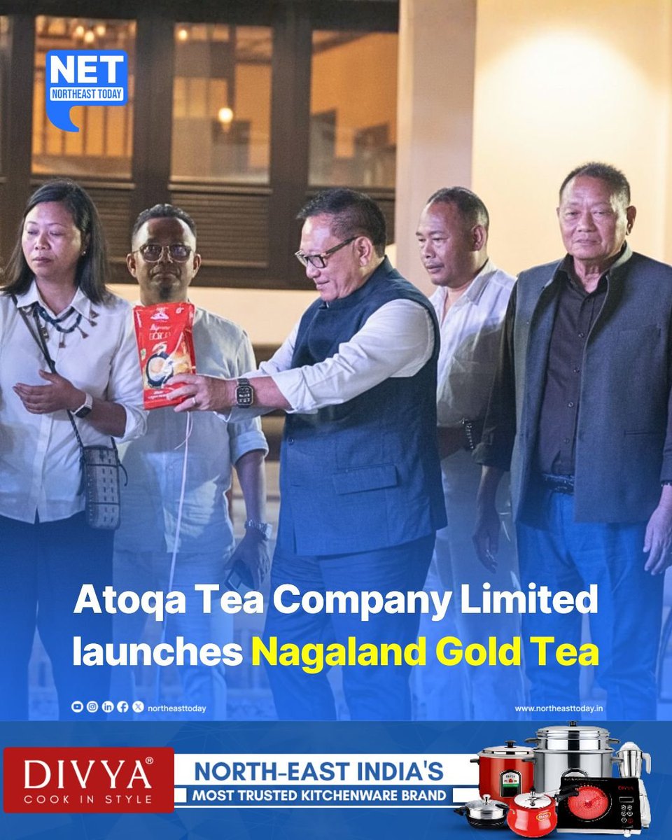 NortheastToday's tweet image. #NetSnippet | Atoqa Tea Company Limited based at Nikheku village, Niuland recently launched the Nagaland Gold tea under the brand Northeast Brews at Atoqa tea factory. 
Deputy Chief Minister, Nagaland T.R. Zeliang  while launching the product said that marketing was crucial in…