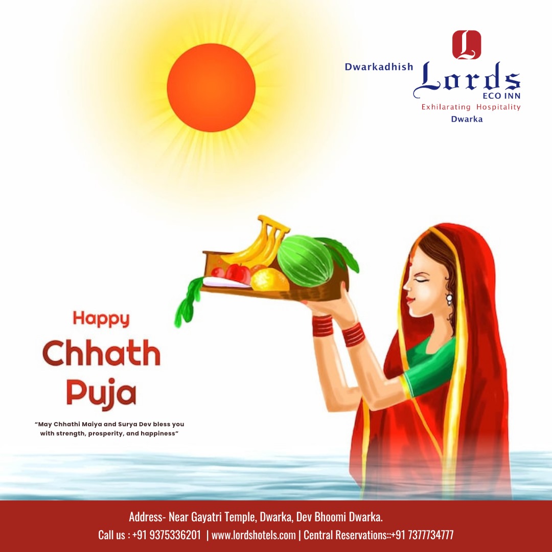 LordsDwarka's tweet photo. Celebrating the divine devotion and vibrant spirit of Chhath Puja! 🌅 
May the light of the Sun God fill your life with abundance, good health, and peace.

Wishing you and your family a truly Happy Chhath Puja!

Warm regards from the team at Lords Hotels.

 #ChhathPuja2025 https://t.co/kPiBTUzmdM