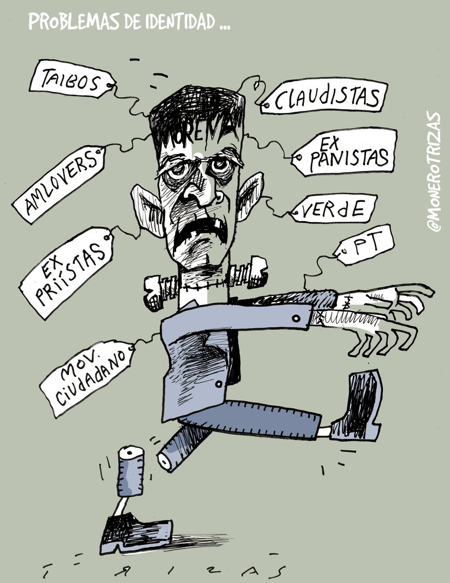 PROBLEMAS DE IDENTIDAD #Morena #Frankenstein 
no estas solo ni  Horriblemente Asqueroso de Malo #CaricaturaPolítica