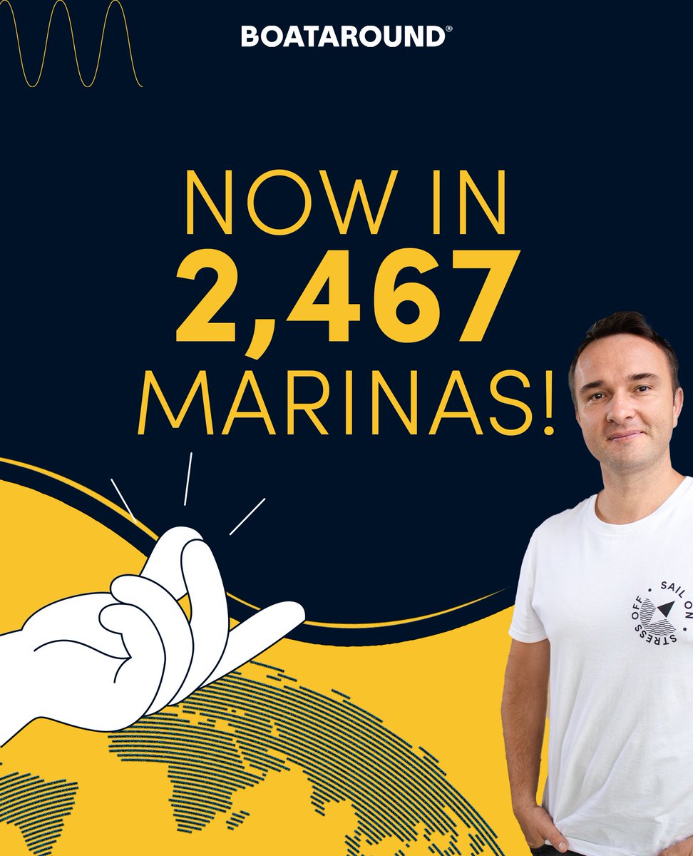 🌍 Boataround is now in 102 countries and 2,467 marinas worldwide!
From Greece to Thailand, our community keeps growing — making yacht holidays more accessible than ever.
⛵ Huge thanks to our partners, customers &amp; team for this global milestone! 💙