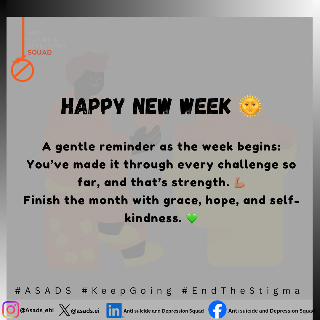 You’ve made it through every challenge so far, and that’s strength. 💪🏽
As we approach the end of the month, remember to move forward with grace, hope, and self-kindness. 💚

Take a moment to breathe, reset, and remind yourself: you’re doing better than you think. 🌻

#ASADS