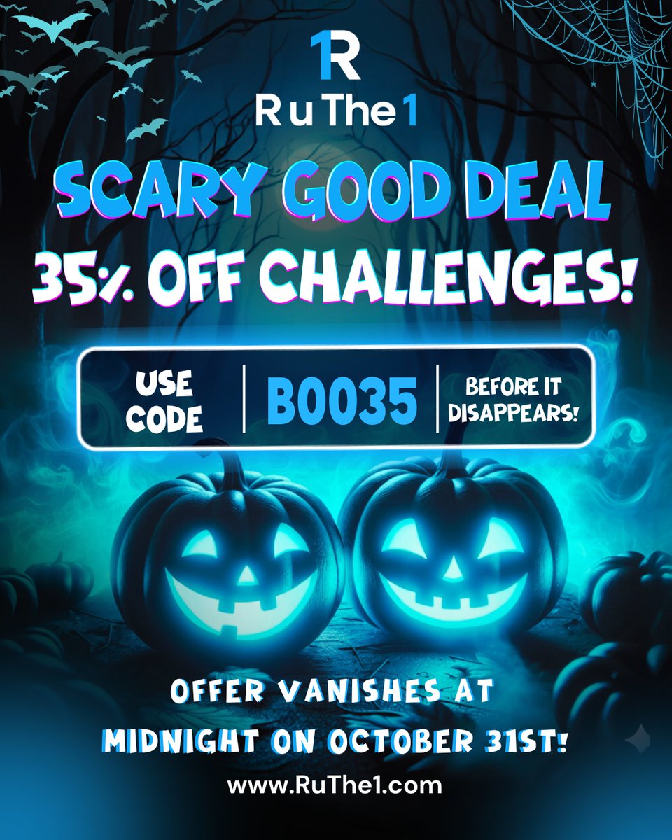 👻 Halloween is coming, Traders!
Markets can be scary but your trading journey doesn’t have to be.
 🎃 Get 35% OFF all challenges with code BOO35 💰
👉 bit.ly/4o8H0yi
Trade like a fearless beast before this offer disappears at midnight, Oct 31st!
#Ruthe1 #HalloweenPromo