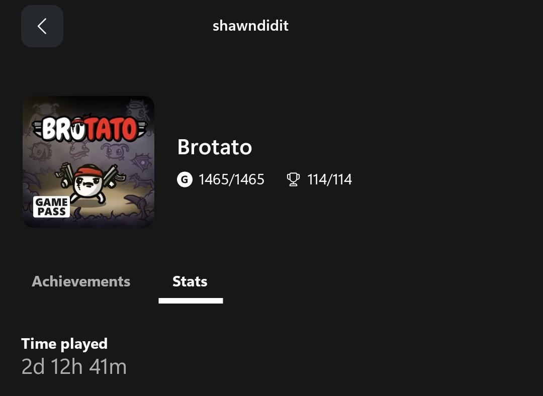 Completing #Brotato was worth every penny! Thank you for making this game. 🥔 #xbox
