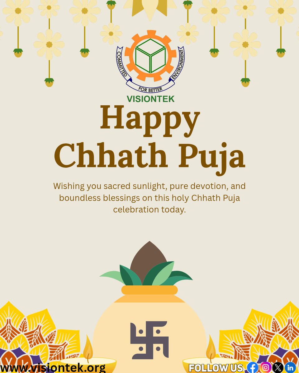 Visiontekcs's tweet image. Wishing you a blissful and prosperous Chhath Puja filled with divine energy#chhathpuja #chhath #bihar #patna #india #bihari #chhathmahaparv