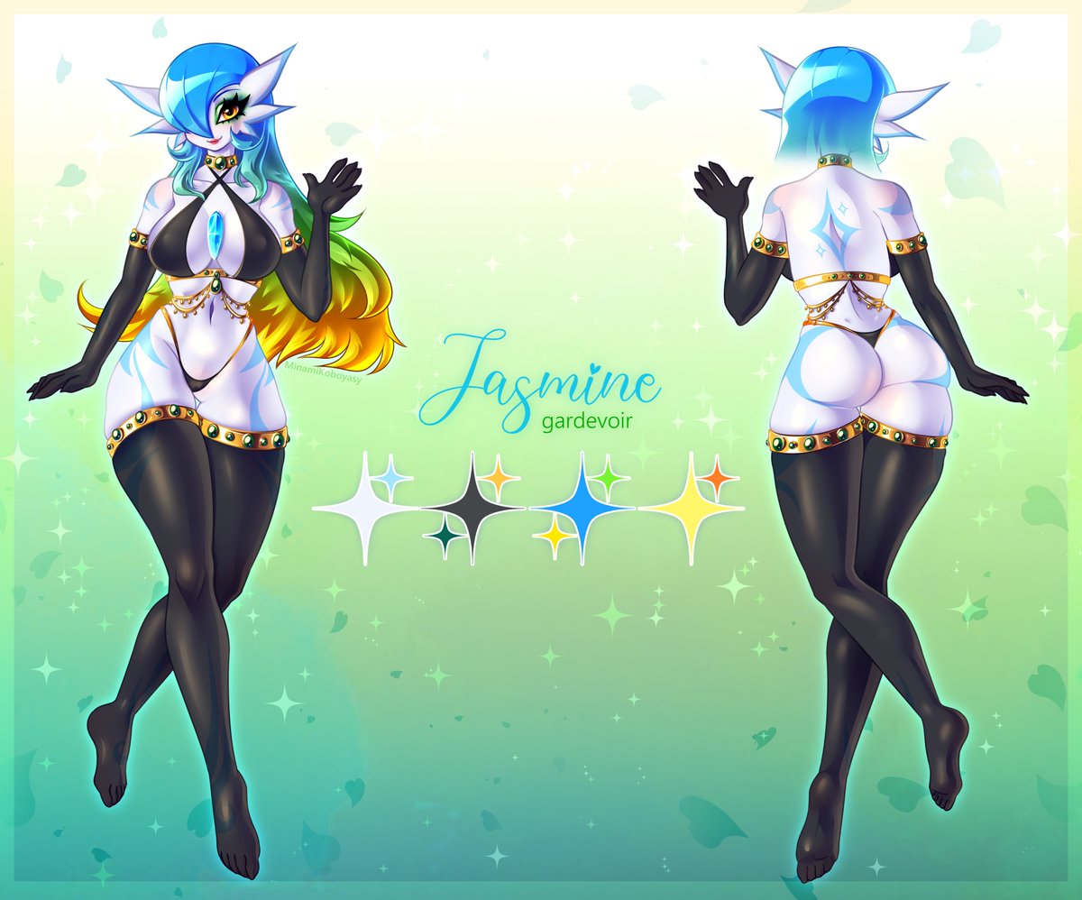 Jasmine the #gardevoir 
commission for UmbrotheUmbreon (furaffinity.net/user/umbrotheu…) of his new #pokemon OC ^3^

#art #furryart #furry