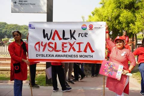 #GoRedforDyslexia Campaign goes global to mark the Dyslexia Awareness Month

Union Secretaries Sanjay Kumar and Rajesh Agarwal flag off ‘Walk for Dyslexia 2025’

Rashtrapati Bhawan and Secretariat in New Delhi lit up in Red, as thousands walk across India to spread awareness on