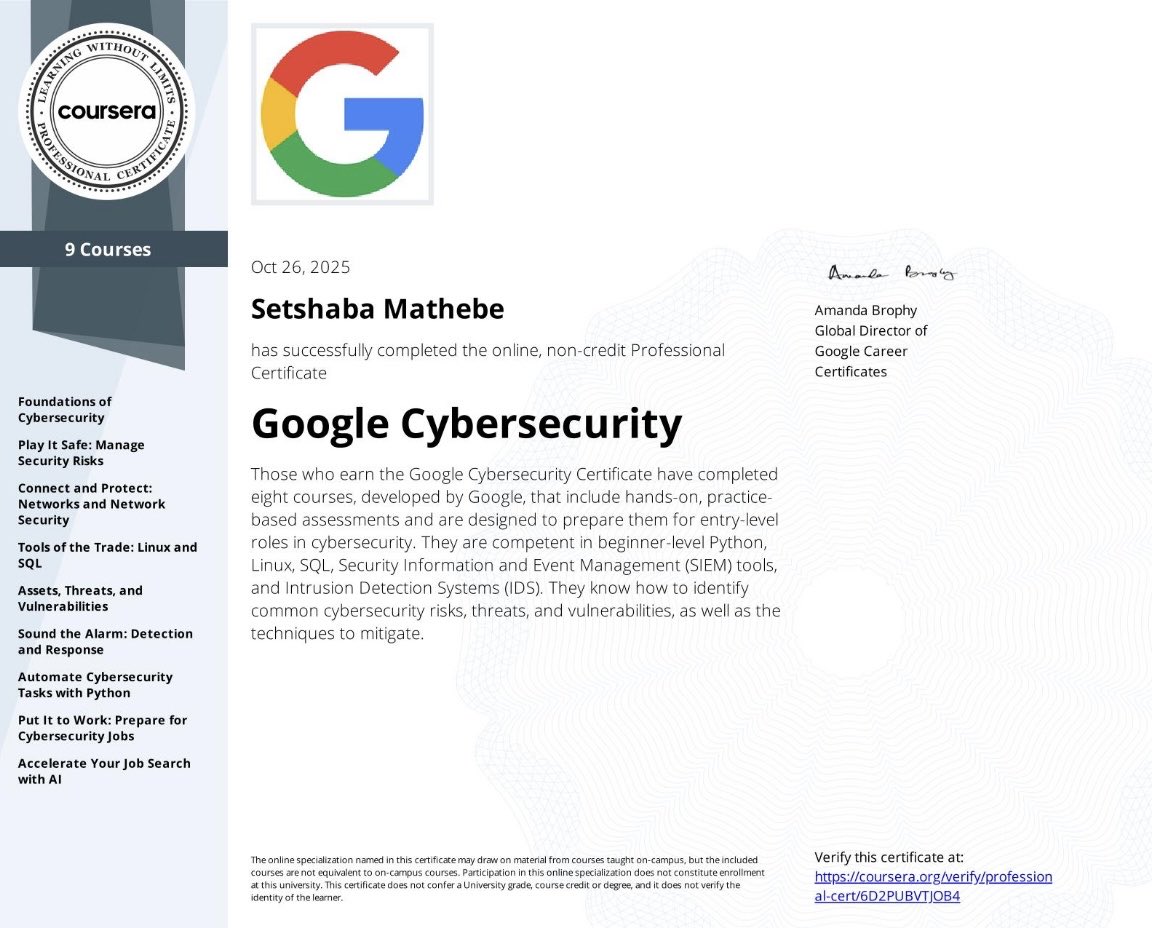 mochabomathebe's tweet image. #100DaysOfCyberSecurity

First certification, first milestone ❤️

@elormkdaniel
 @cyber_razz 
@mcloxyventures 
@iretech
@TemitopeSobulo