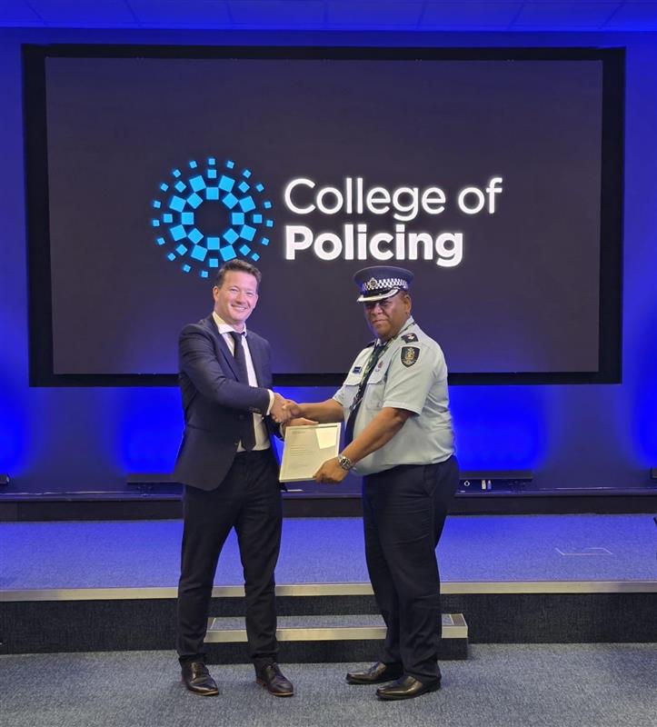 BHCHoniara's tweet photo. Congratulations to Chief Superintendents Francis Ramoni &amp; Laisalyn Mua on completing 5 weeks of International Leadership Programme in the 🇬🇧 this month.

Organised by @CollegeofPolice with #ISF support, both senior officers are back in the country &amp; looking to apply their skills. https://t.co/eJD4HG9TVd