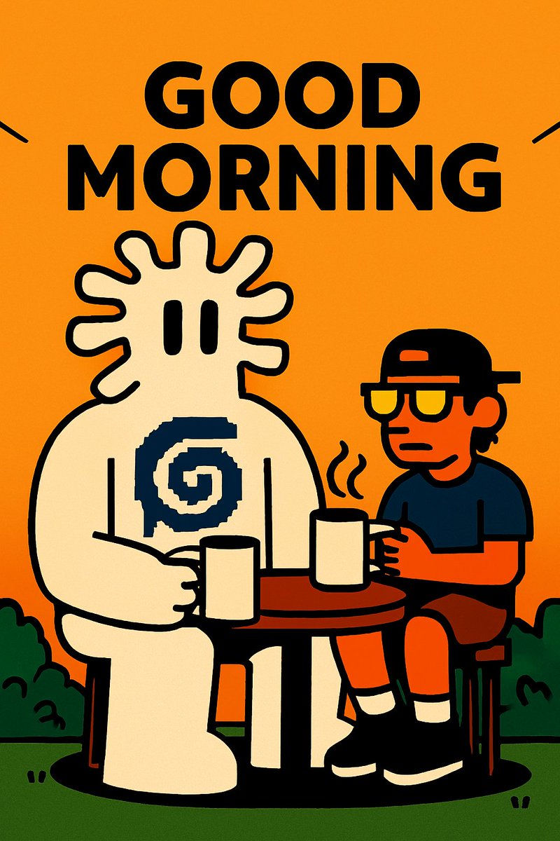 0xDenBr0wn's tweet photo. ☕ MONDAY RITUAL  
Me and Glee. Two mugs. No rush.  
The city’s still stretching, but we’re already synced.  
No words. Just steam, spiral, and silence.  
#DenBr0wn #GleeRitual #PixelMood #MondayDrop @gleeculture
@s_hallomike @big7ish https://t.co/zpdhOQxfUw