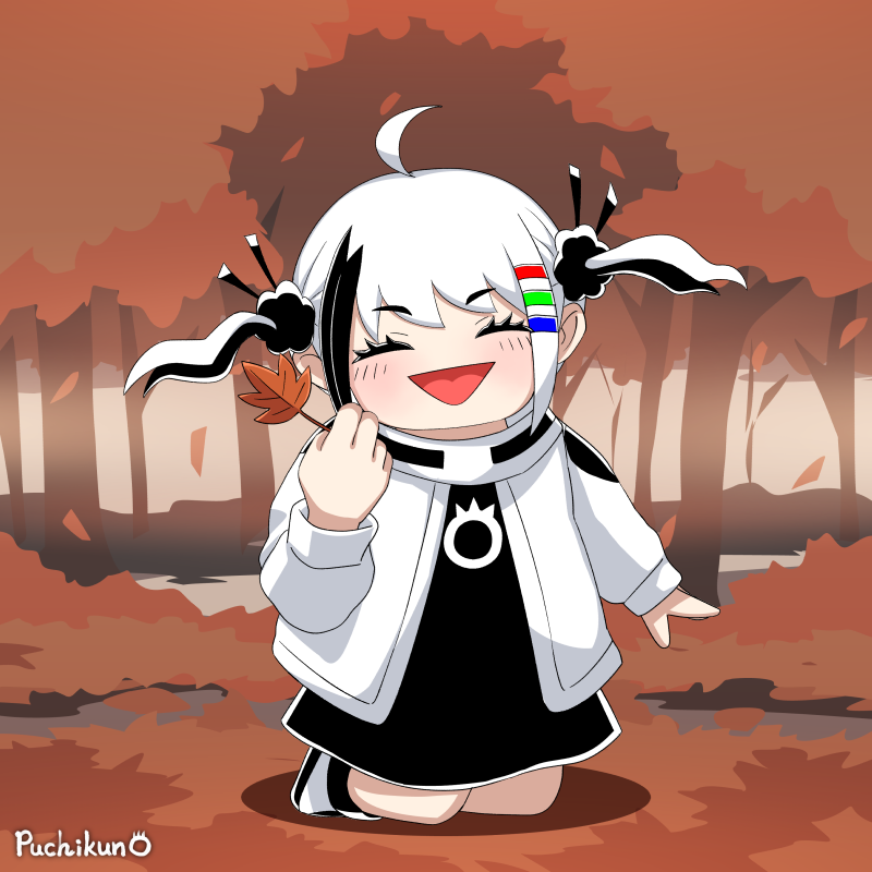 「おはモノチ 「紅葉が綺麗だっちー!」 #MonochiProject」|ぷちくん/puchikun（絵師）のイラスト