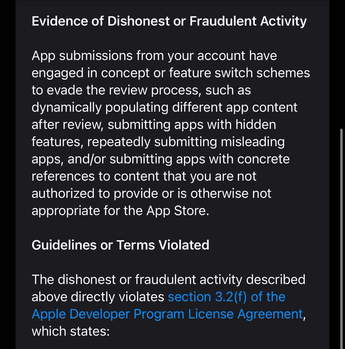 techbyaden's tweet image. Woke up today to a message from Apple telling me that my account is pending termination and that my app has been removed from the App Store.

No warnings, no explicit examples whatsoever. Just a sudden termination at 3am in the morning.

All I ever intended was to help people…