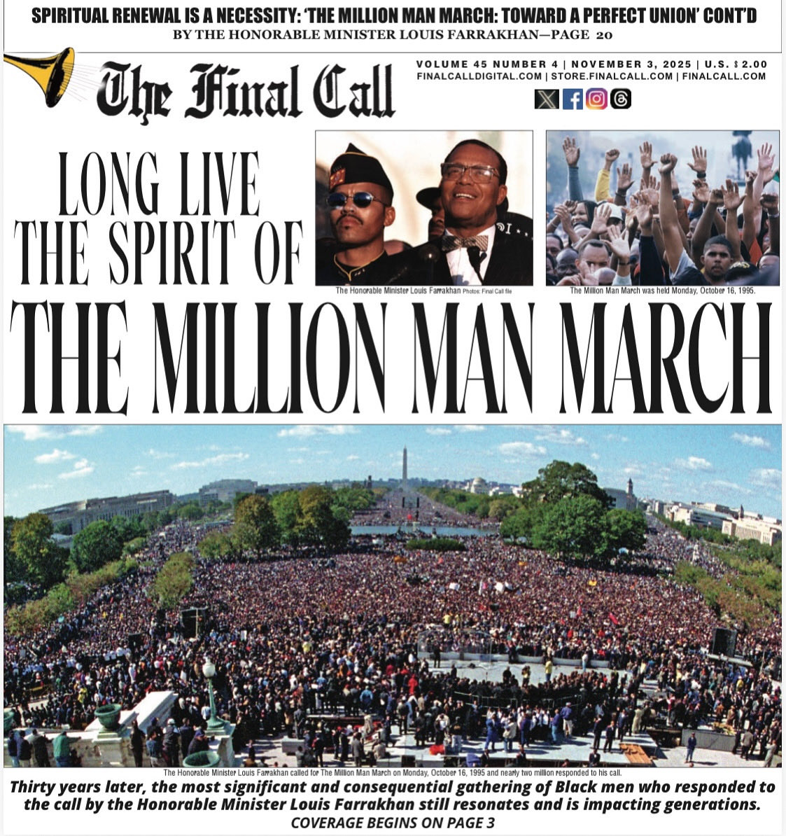 Peace. “Divine Guidance In A Time Of World Crisis”—The Honorable Minister Louis Farrakhan speaks.  Are We Listening? 

Long Live The Spirit of The Million Man March. May Allah continue to bless you and your families in every possible way.