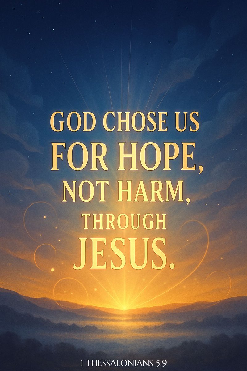 1 Thessalonians 5:9 "For God did not appoint us to suffer wrath but to receive salvation through our Lord Jesus Christ." Amen! 🙏