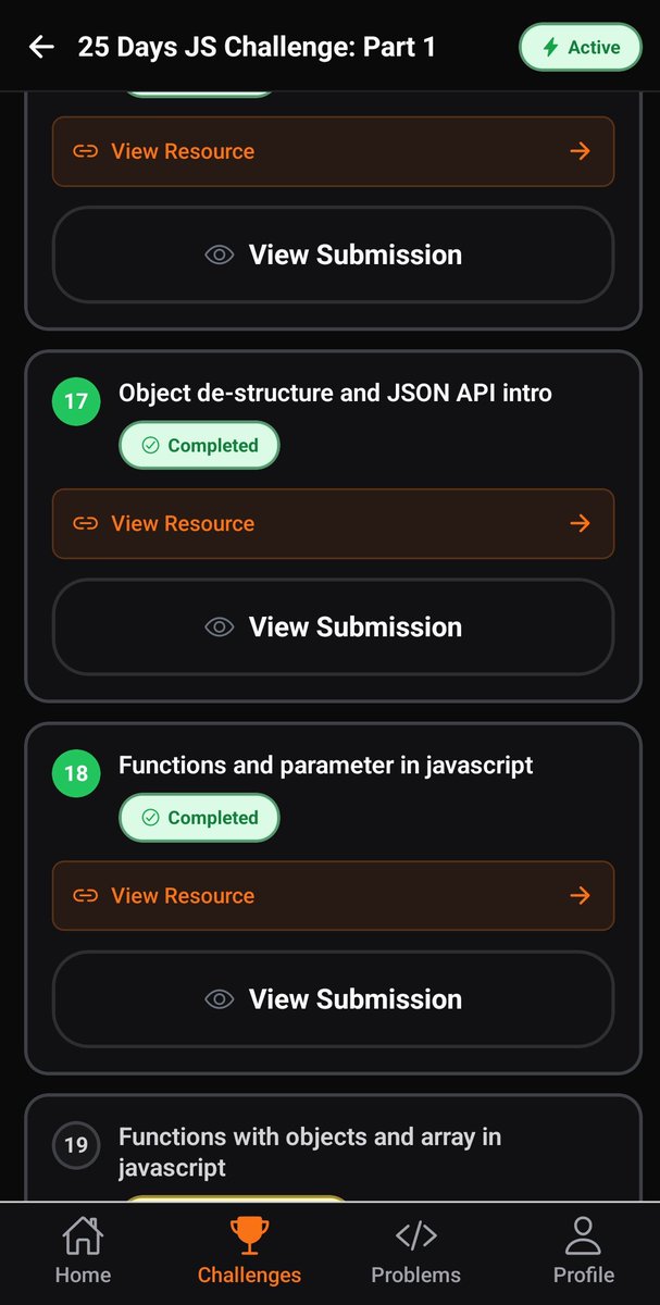 prabhjotsi2008's tweet image. 🔥 Day 92 & 93 of #100DaysOfCode
🚀 MasterJi #JavaScript Challenge Day 17 & 18 ✔️
✅️ Learnt new syntax of Object de-structuring and JSON.
✅️ Covered basics of functions 
✨️ Currently at 23rd Position. Let's go
#Coding
@Hiteshdotcom @ChaiCodeHQ