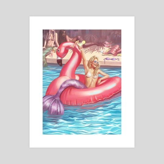inprnt's tweet image. "Mermaid Pool Party" by @YasuStudio
 Print available at inprnt.com/gallery/yasuar…