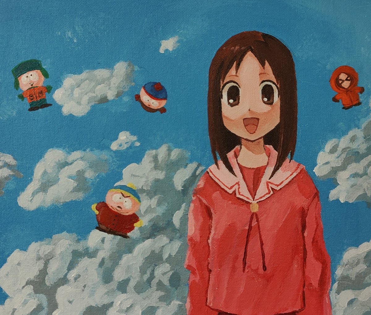 kittycybrnetics's tweet image. #azumanga #painting #art #acrylics