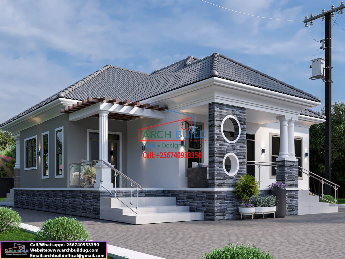 3–Bedroom modern home designed to fit on a plot of 50*100 ft       
GROUND FLOOR       
• Sitting room       
• Indoor dining       
• Open kitchen       
• Breakfast dining       
• Pantry       
• Laundry       
• Kitchen veranda       
• General bath       
• House