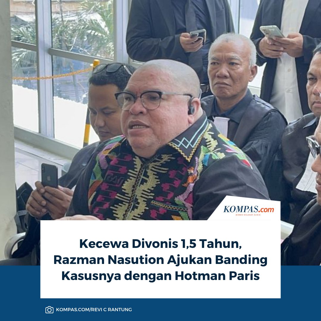 kompascom's tweet photo. Pengacara Razman Arif Nasution menyatakan pihaknya masih menunggu putusan banding atas kasus dugaan pencemaran nama baik terhadap Hotman Paris Hutapea.
Baca di sini:
https://t.co/FUVNpzVBoR.
~AA #RazmanNasution #hotmanParis #Sidang https://t.co/n0toxn1vF2