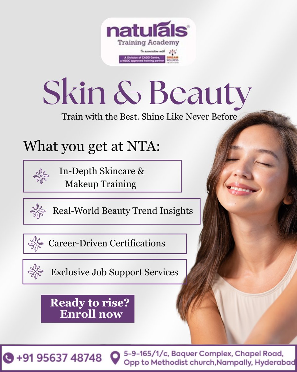 naturalsacademi's tweet image. ✨ Train with the Best. Shine Like Never Before! ✨
In-depth Skincare &amp;amp; Makeup Training
✅Real-world Beauty Trend Insights
✅Career-driven Certifications
✅Exclusive Job Support Services
📞 +91 95637 48748
#NaturalsTrainingAcademy #SkinAndBeauty #MakeupCourse #BeauticianTraining