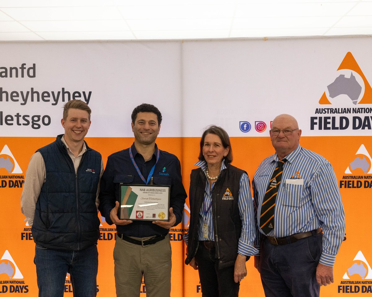 SentekTech's tweet image. Sentek is thrilled to have been awarded First Place in the NAB Agribusiness Award of Excellence 2025 for our innovative Drill &amp;amp; Drop Bluetooth Probe! 🌱💧 

#Sentek #Agribusiness #Innovation #Sustainability #SoilMoisture #AgTech #NABAwards