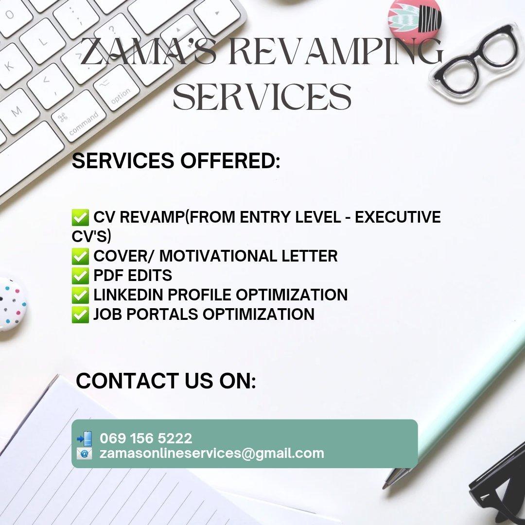 Zama_Malunga's tweet image. Good morning. Happy New Week 
Tired of sending out CVs & hearing nothing back?
Your CV might be the problem.
We create ATS-friendly CVs that recruiters actually read. 
WhatsApp 069 156 5222 — Let’s revamp yours today
#JobSeekersSA