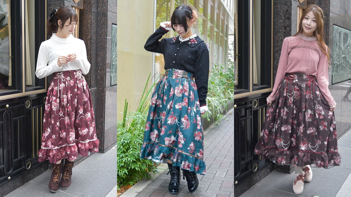 New Arrival】 華やかなローズブーケ柄のジャンパースカート＆スカート