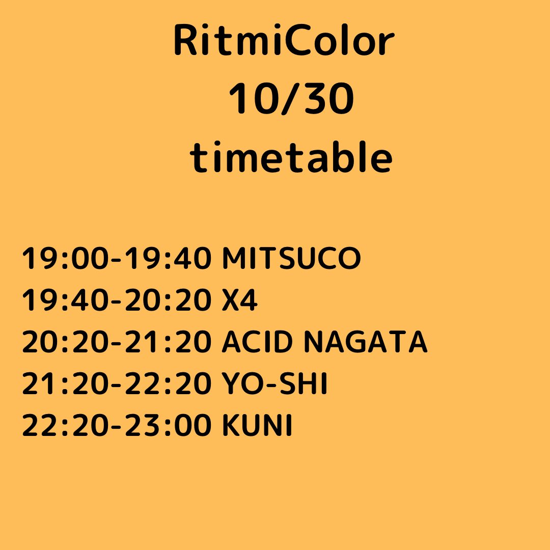 mitsygo's tweet photo. 今週木曜日！
RitmiColor 
@knock_koenji 
19:00-23:00
¥1000+1D order
タイムテーブルが決まりました！
バレアリックスタイルです！
ゆっくり飲みに来て下さい🍺
Guest 
YO-SHI(Agharta)
ACID NAGATA
Resident 
KUNI @KUNI_HOUSE 
X4 @agiyin https://t.co/UA3WRy4EUU