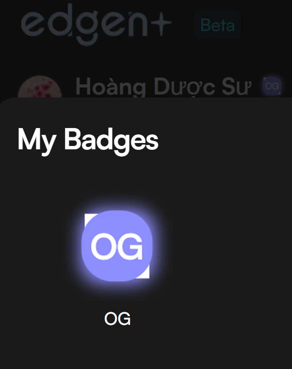 dongtahds's tweet photo. Hôm nay mọi người vào @EdgenTech có nhận được badge OG này không?
#OG $BTC https://t.co/H9onBsb9H0