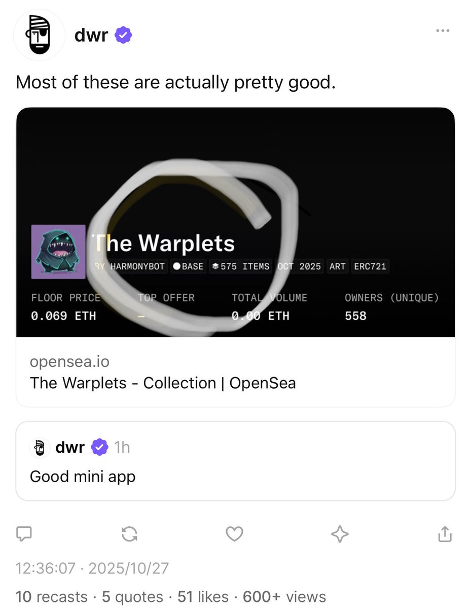 nxu1323160's tweet image. $weme 尼玛是weme ？
nft名字叫warplets 

0xd9159ad2d5fe625cd1f54f4d328fb19cb5262b07
#warplet