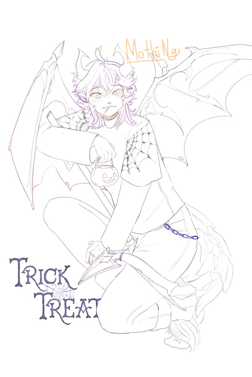 _mothing's tweet photo. 👻boo🎃
Scary dragon
Will we get candy rewards? 
#Durin #GenshinImpact #Halloween https://t.co/GwLa1e9mab