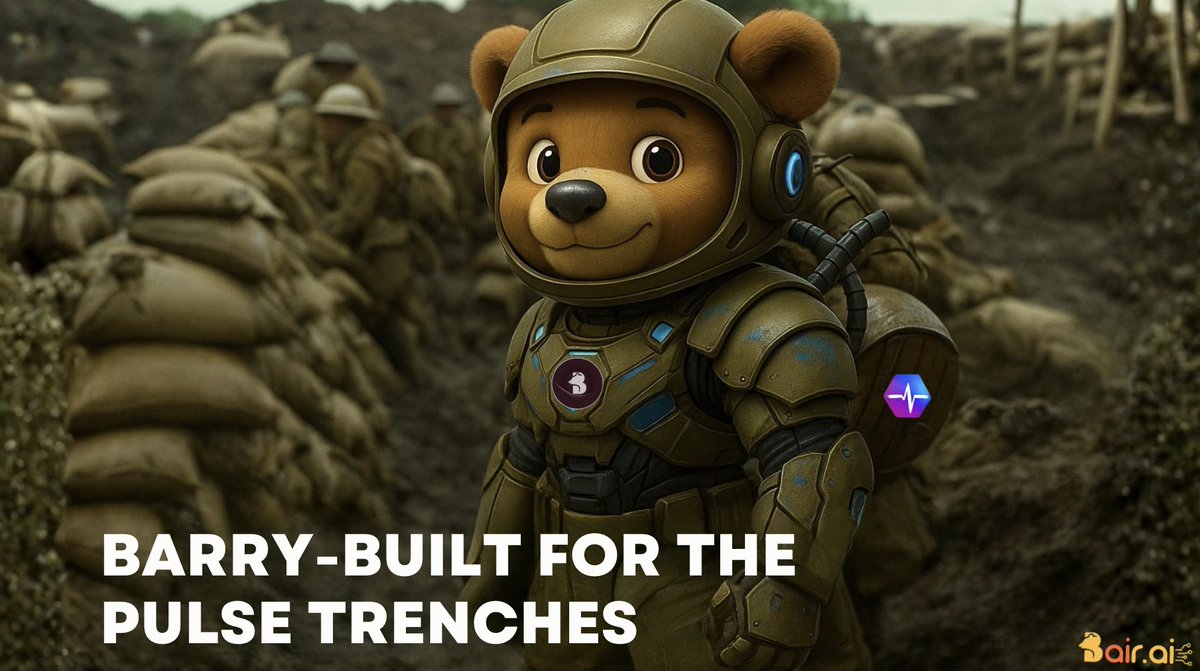 Trench-tested. Bull-ready. 
$BAIR = AI agents, reports, and InfoFi on #PulseChain.
#PulseChain #PLS #BAIR
