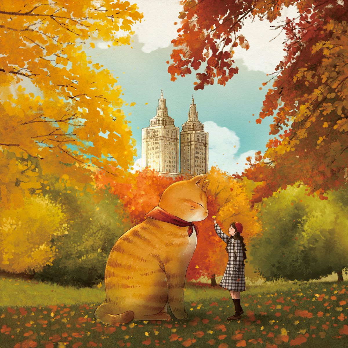 秋の散歩🏢🍁

#illustration #Illustrator #イラストレーター #イラスト #イラスト好きさんと繋がりたい #猫のいる暮らし #猫のいる暮らし #紅葉