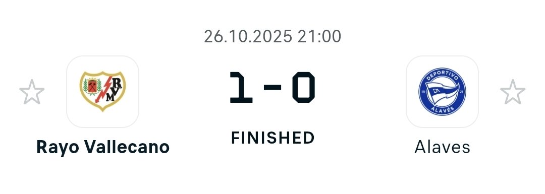 Dr_Rabbit_info's tweet image. Daily Recap | La Liga 🇪🇸
Rayo Vallecano vs Alavés – ✅ WIN (1–0 FT)
Odds: 2.16 💰

Smart, disciplined pick — no hype, just value.
Back to winning ways.

#BetX #DailyRecap #TipOfTheDay #LaLiga #ValueBetting #SmartBet #NoHypeJustStats