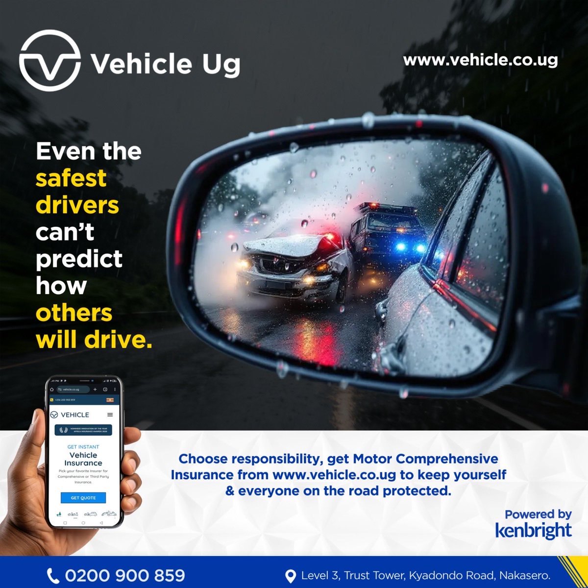 Vehicle_UG's tweet image. Driving on roads means you may drive carefully but not everyone does. Drive with confidence knowing you’re covered against accidents, theft, fire and unexpected mishaps because true responsibility means being ready for anything.
 
#MotorComprehensiveInsurance
