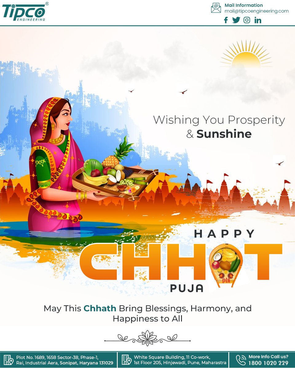 tipcoengineer's tweet image. 🌞 Chhath Puja reminds us of gratitude, purity, and devotion.
Let’s celebrate the energy of the Sun and the strength of women who make this festival truly divine. 💫
.
.
.
.
.
#chhathpujacelebration #faithanddevotion #sungodblessings #indianfestival #tipcoengineering