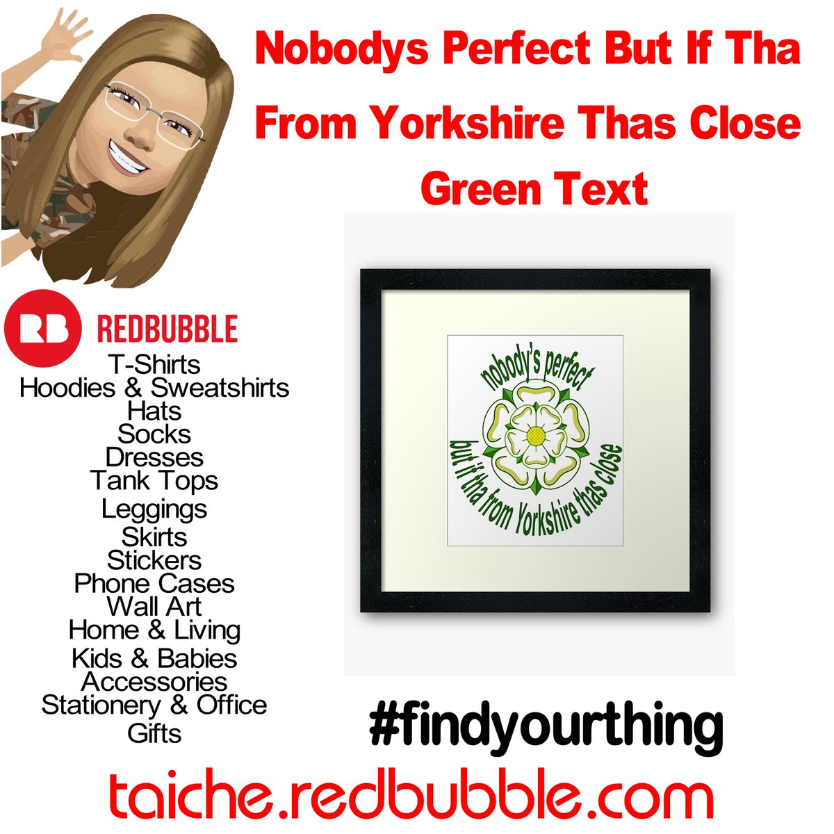 TaicheTees's tweet photo. Nobodys Perfect But If Tha From Yorkshire Thas Close Green Text A Broad Yorkshire or #Tyke dialect design. A must-have for any Yorkshireman or Yorkshire lass. Yorkshire stuff in a Yorkshire dialect for anyone full of Yorkshire pride. #taiche #giftideas https://t.co/qz56we8qv3 https://t.co/hQK7cCRR7z