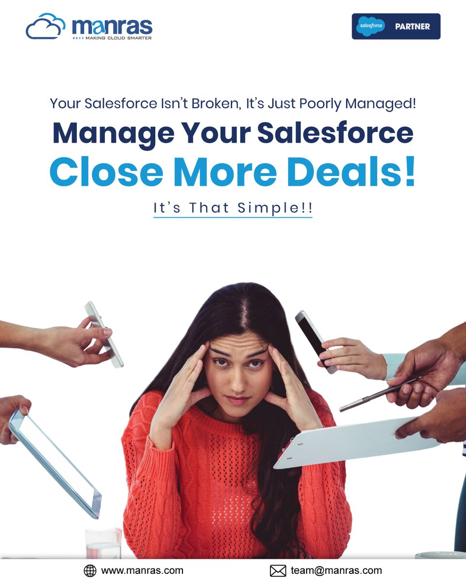TeamManras's tweet image. Deal delays, missed follow-ups and frustrated teams - all signs your Salesforce needs a helping hand. Discover how the right Salesforce Managed Services Provider can turn chaos into consistency.

bit.ly/3L7Ba1p

#SalesforceManagedServices #Salesforce #ManrasTechnologies